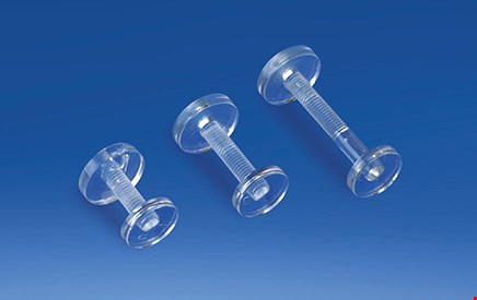 VITI IN PLASTICA A PRESSIONE - TESTA PIATTA DIAMETRO 15 MM