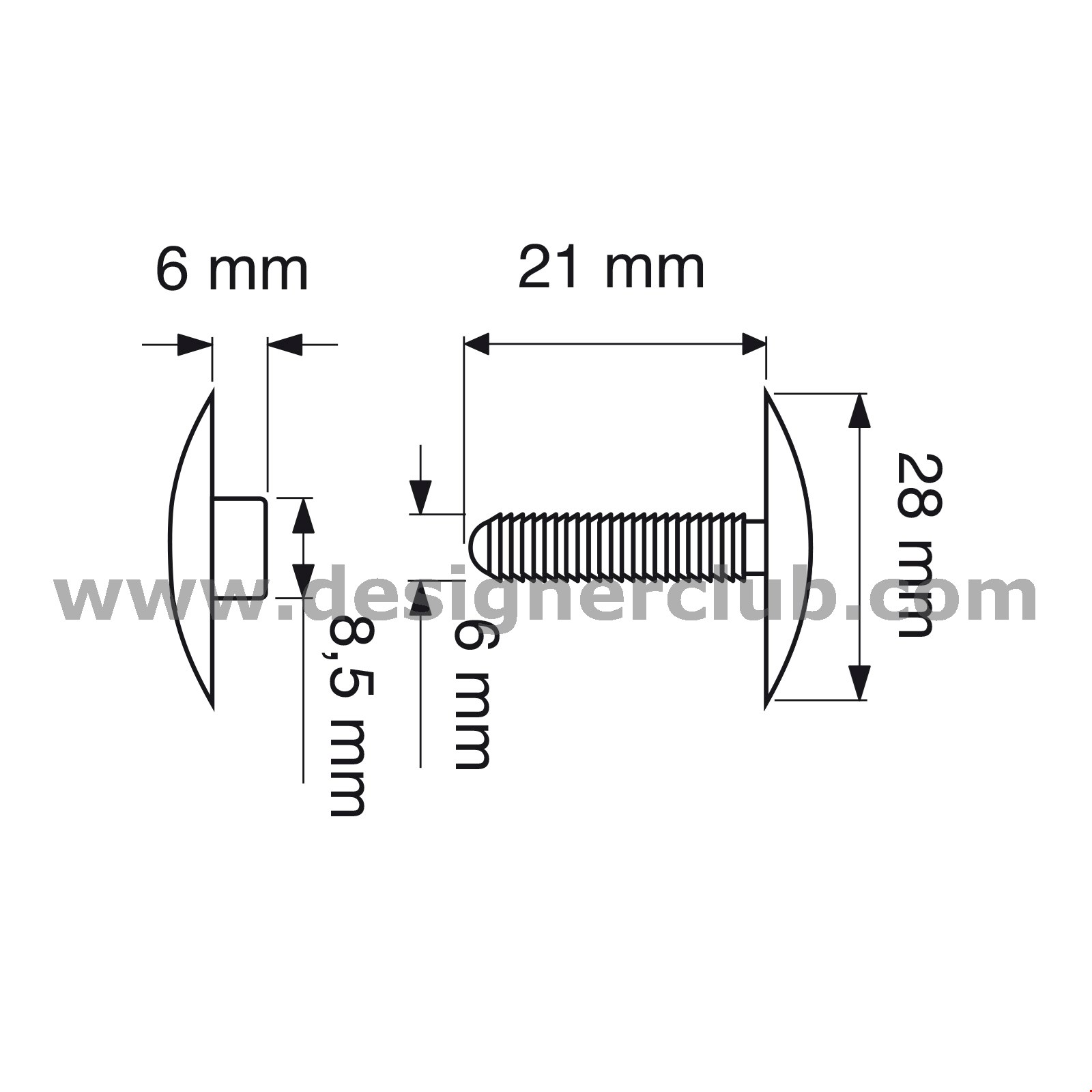 AUTOMATICO TESTA MM. 28 PER SPESSORI DA MM. 6 A 21 TRASPAR.