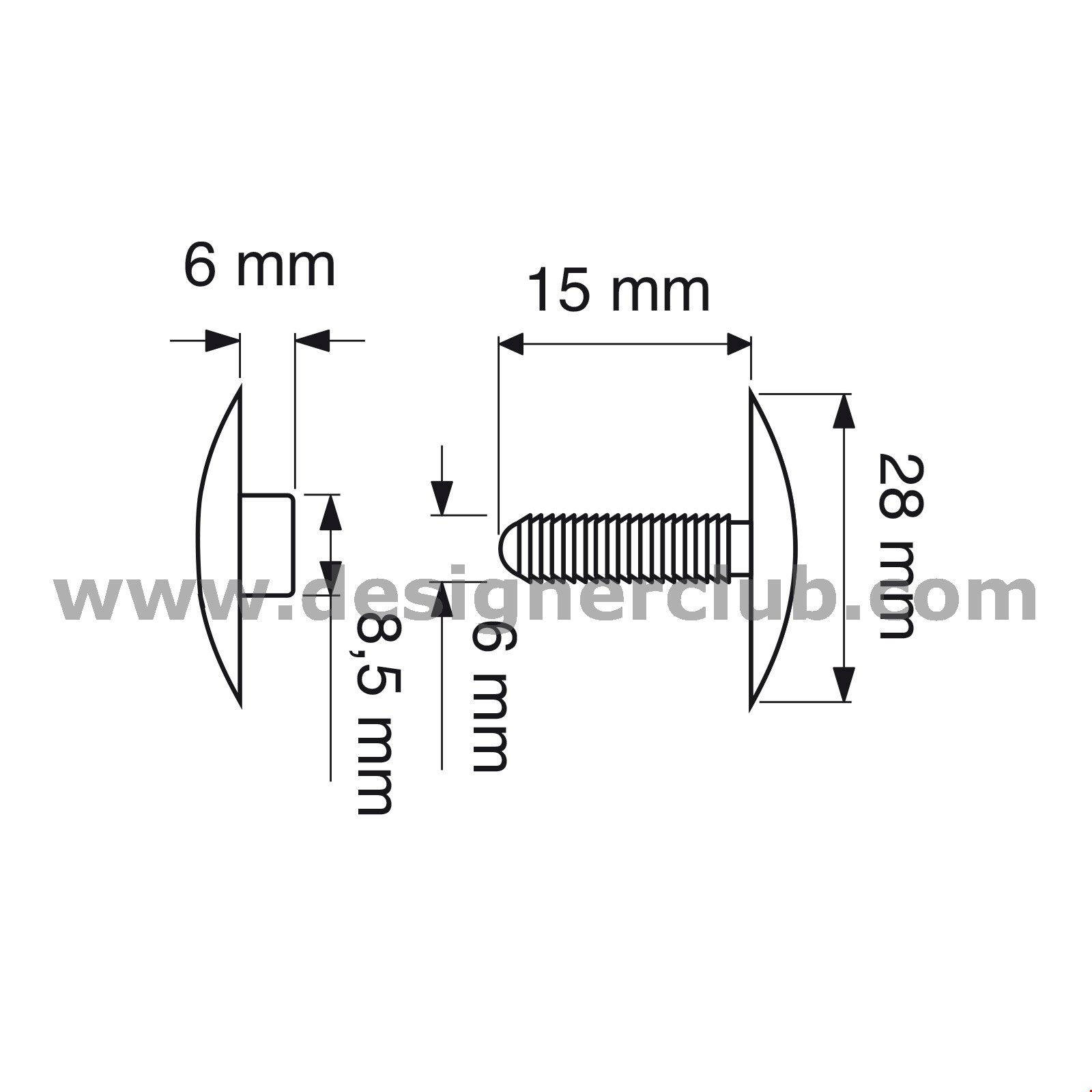 AUTOMATICO TESTA MM. 28 PER SPESSORI DA MM. 6 A 15 BIANCO