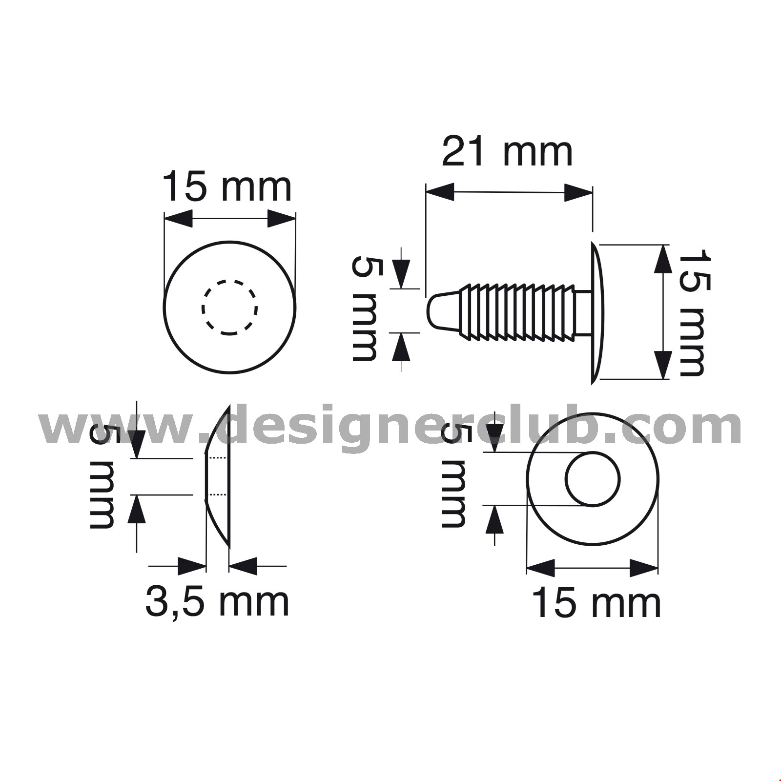 AUTOMATICO TESTA MM. 15 PER SPESSORI DA MM. 0 A 12 BIANCO