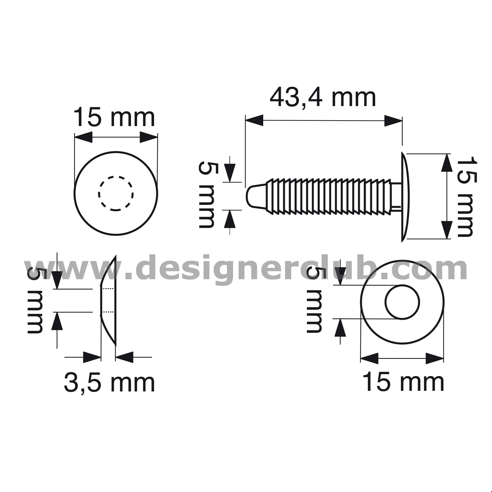 AUTOMATICO TESTA MM. 15 PER SPESSORI DA MM. 0 A 34 BIANCO