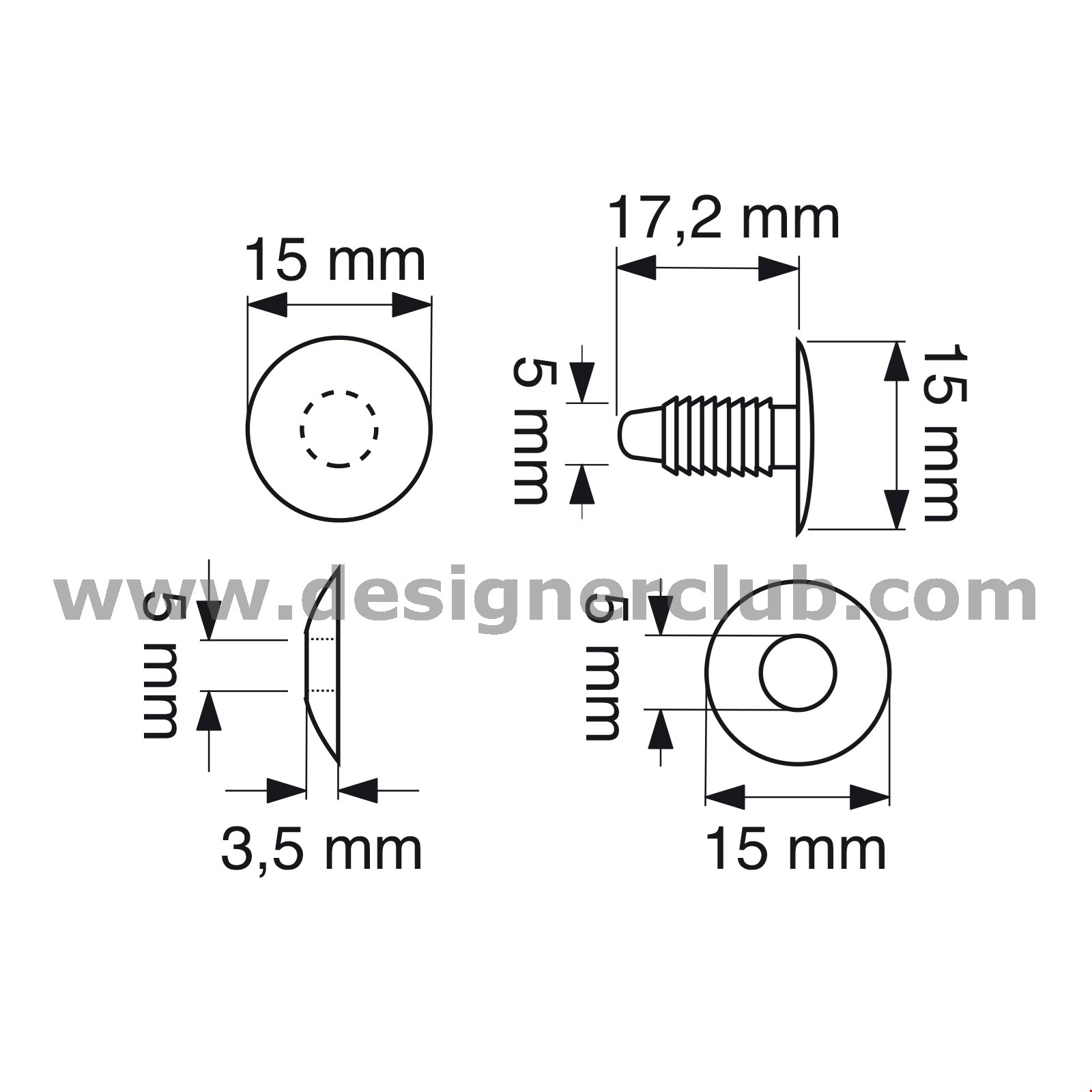 AUTOMATICO TESTA MM. 15 PER SPESSORI DA MM. 0 A 11 NERO