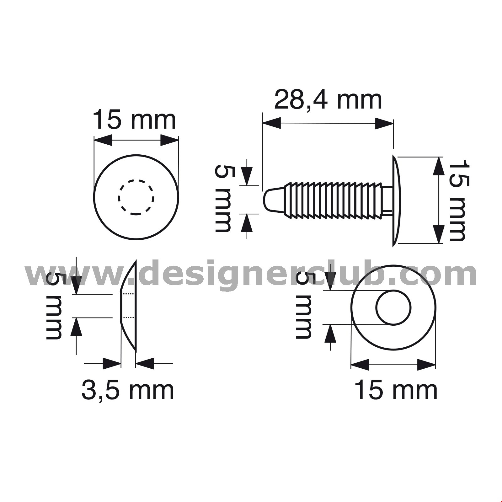AUTOMATICO TESTA MM. 15 PER SPESSORI DA MM. 0 A 22 NERO