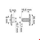 BULLONE TESTA MM. 27 PER SPESSORI DA MM. 6 A 15 TRASPARENTE