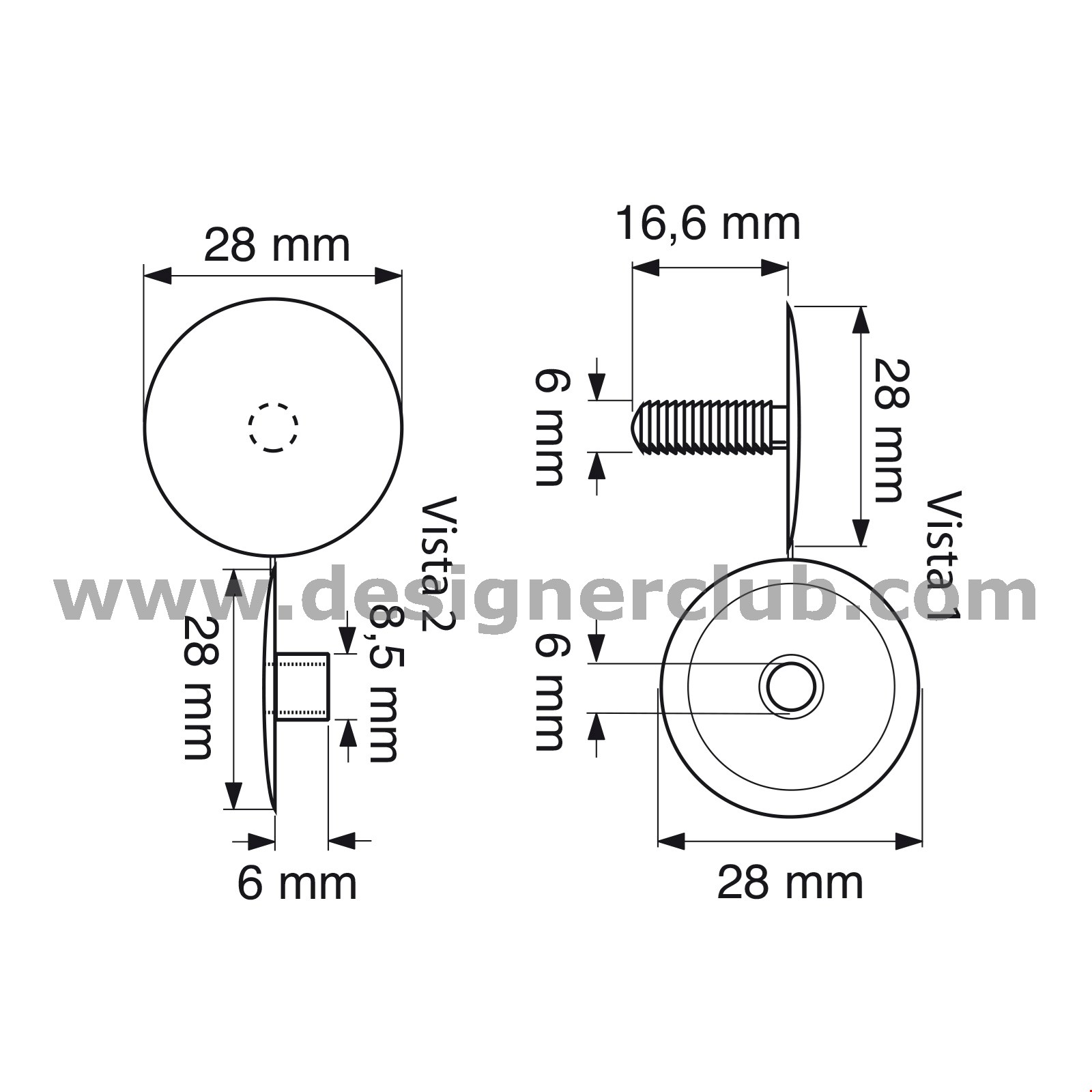 AUTOMATICO TESTA MM. 28 PER SPESSORI MAX MM. 15 NERO