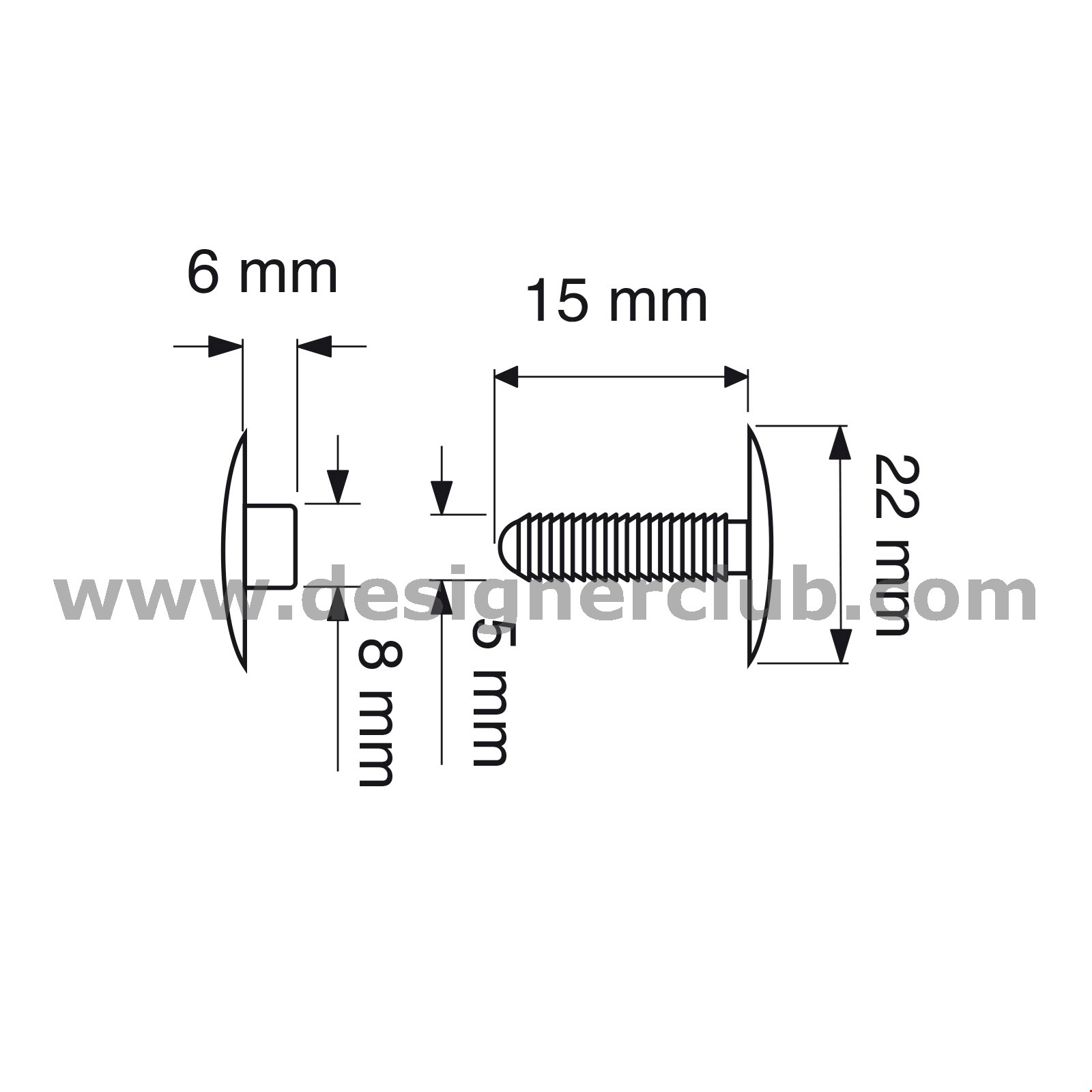 AUTOMATICO TESTA MM. 22 PER SPESSORI DA MM. 6 A 15 BIANCO