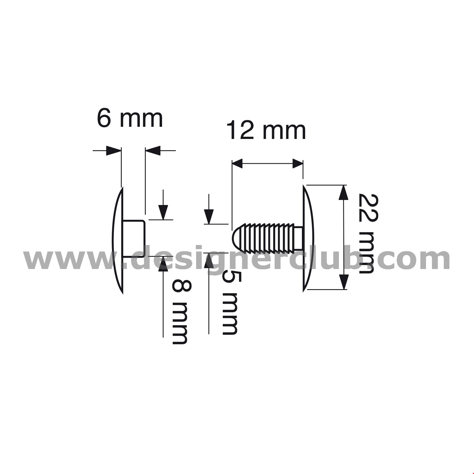 AUTOMATICO TESTA MM. 22 PER SPESSORI DA MM. 6 A 11 NERO