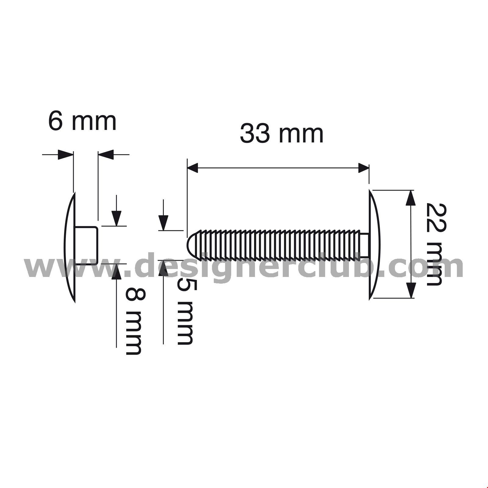 AUTOMATICO TESTA MM. 22 PER SPESSORI DA MM. 6 A 32 NERO
