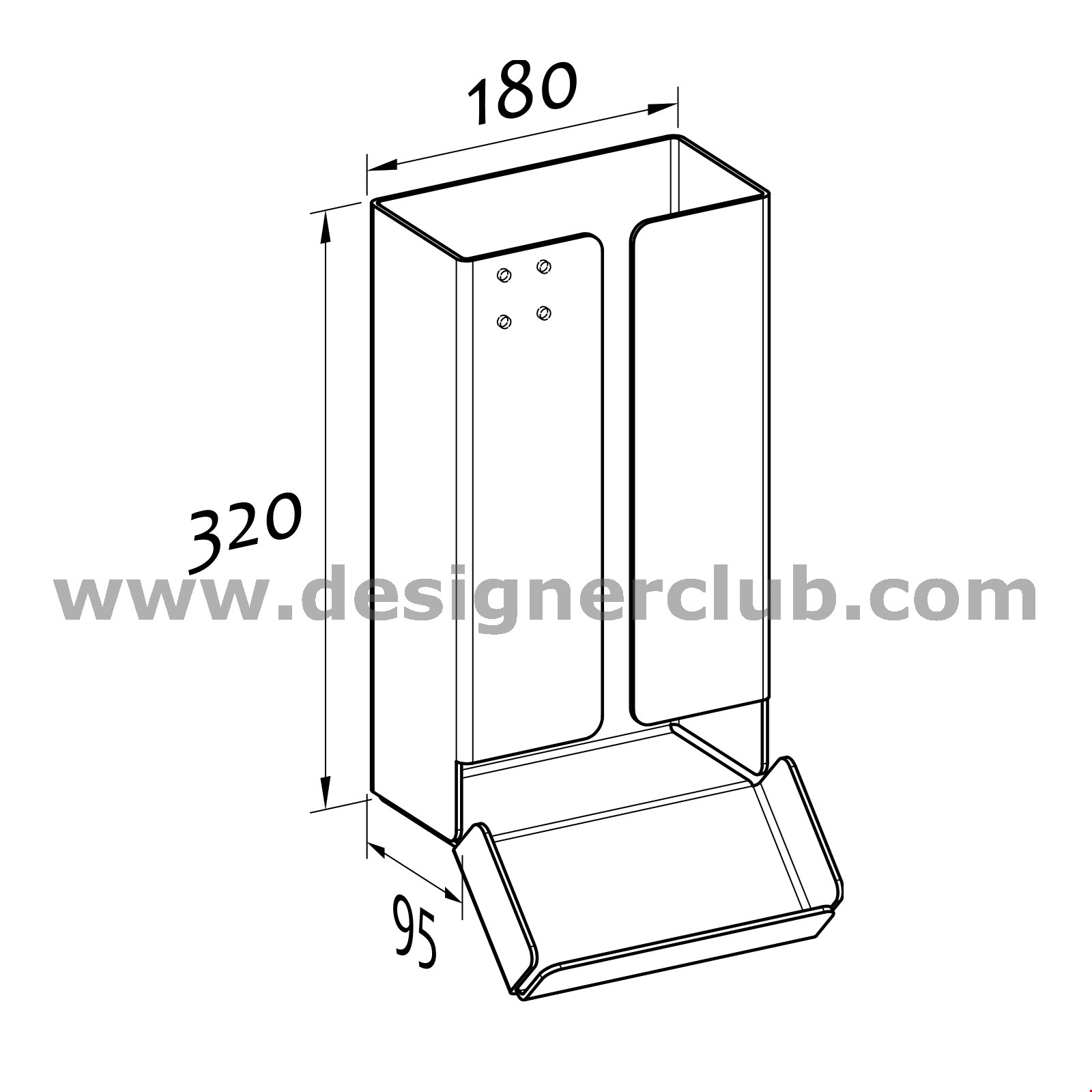 SUPPORTO PER DOLCIUMI CM 17X9X31 PER MORSETTO