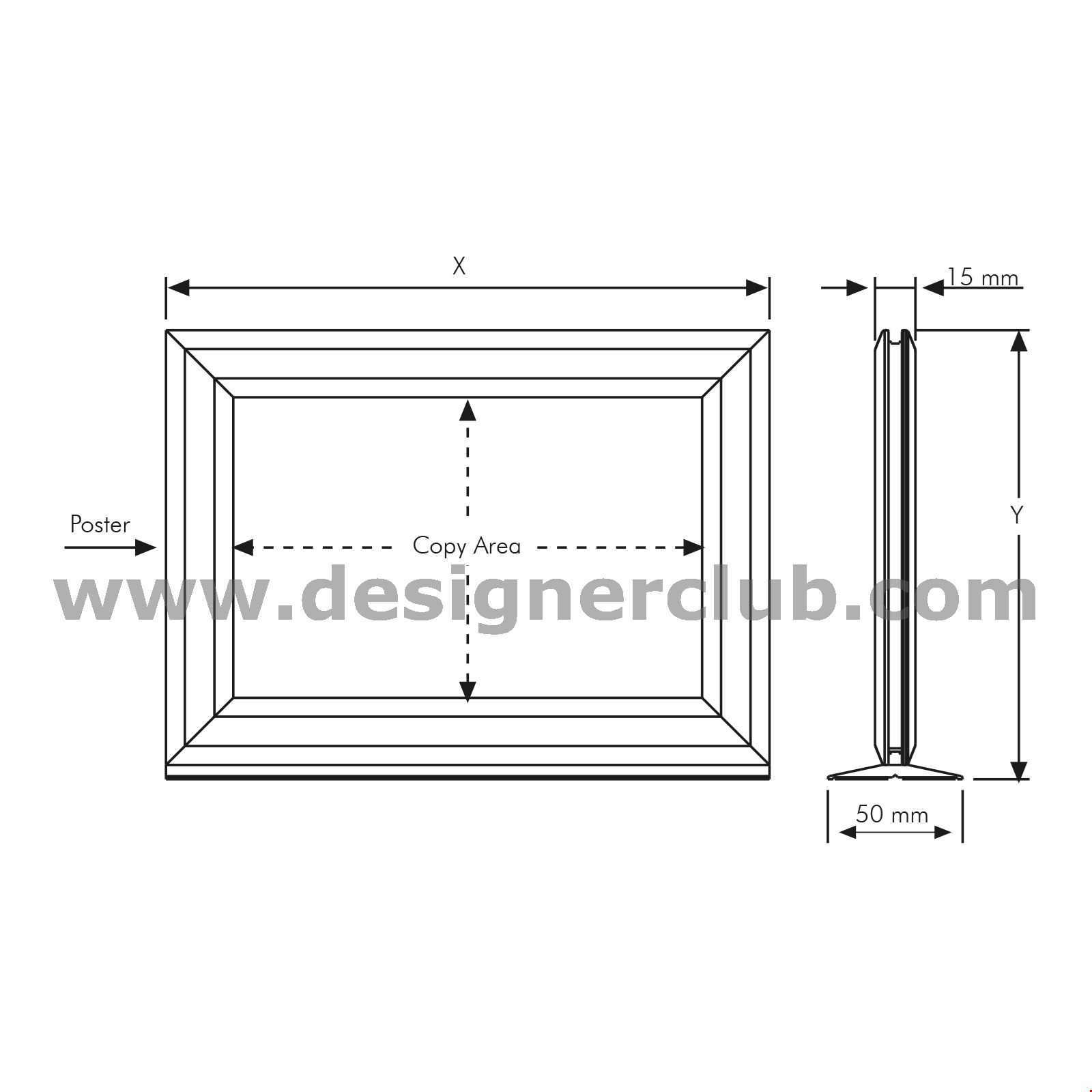 CORNICE CON BASE ADESIVA UNI A3 ORIZZONTALE