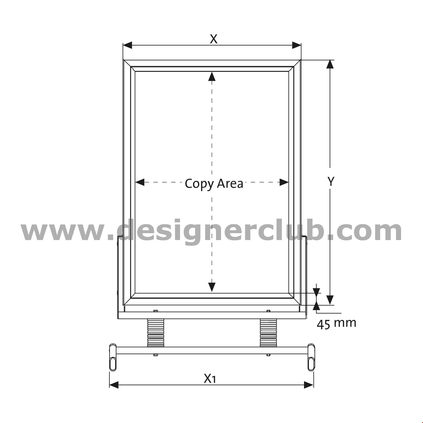 CORNICE ALLUMINIO DA TERRA WATERPROOF MM. 1000X1400