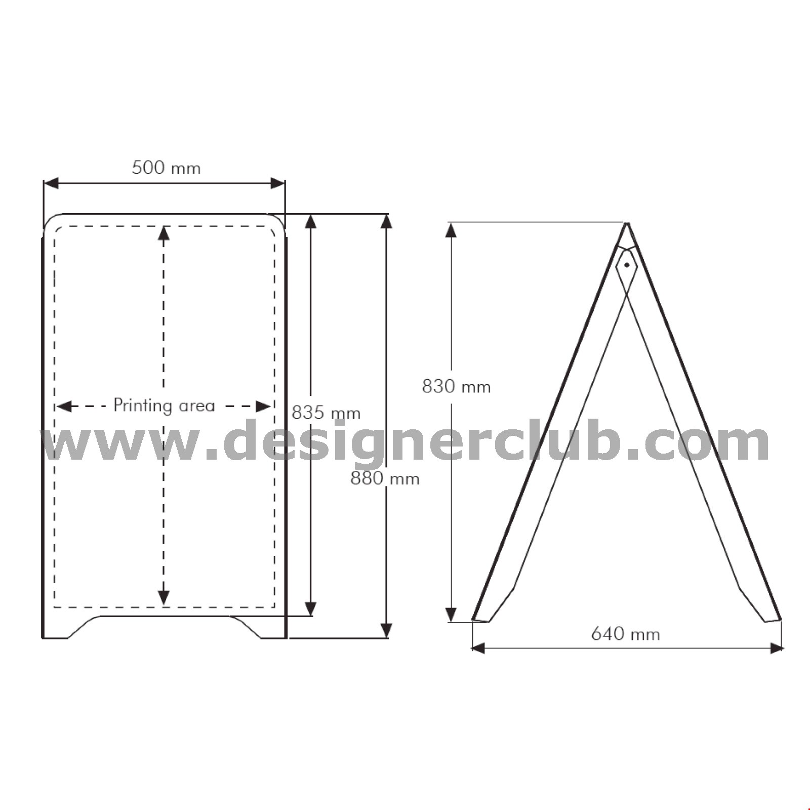 CAVALLETTO IN PLASTICA MM. 500X880