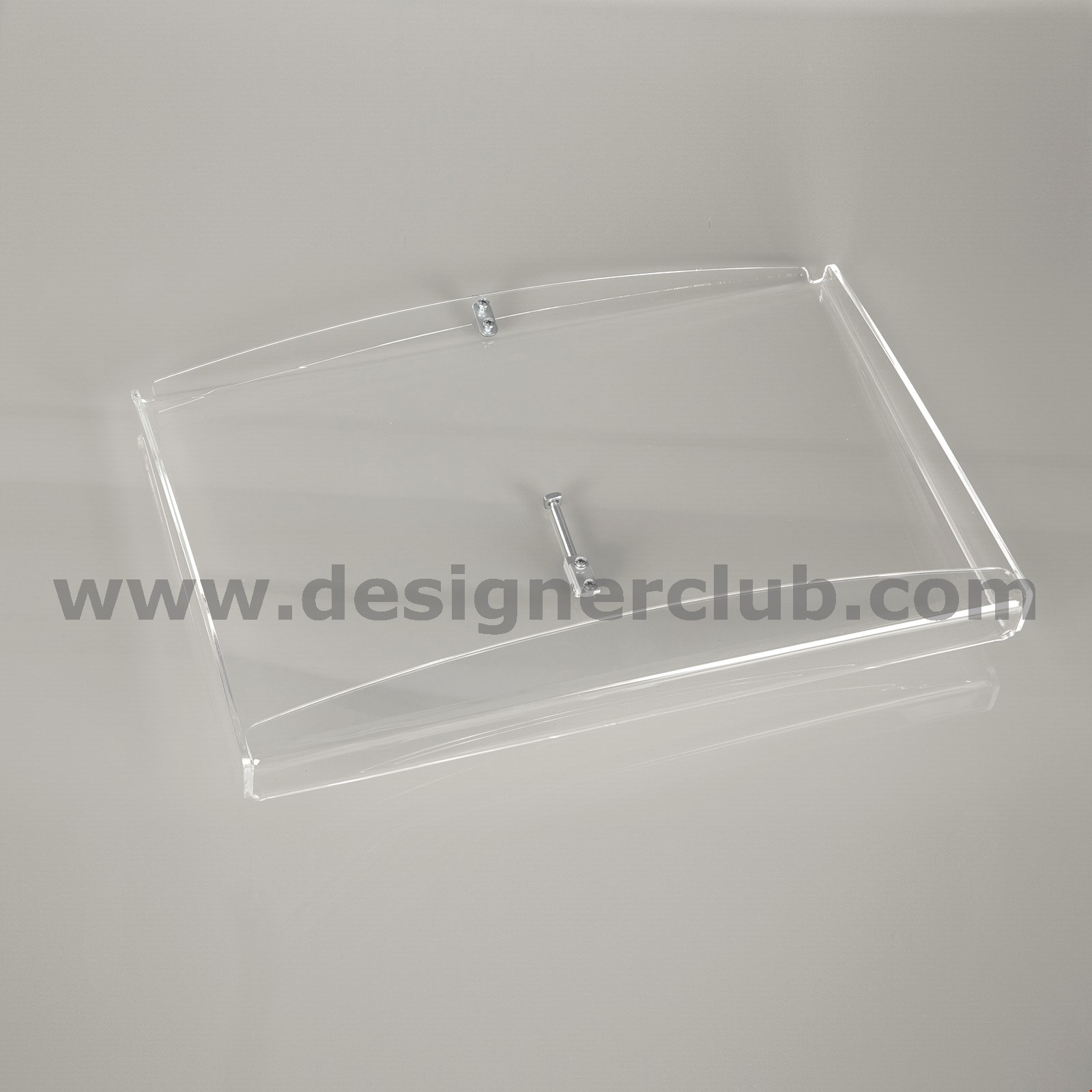 RIPIANO PORTA VOLANTINI IN PLASTICA TRASPARENTE PER ASTA