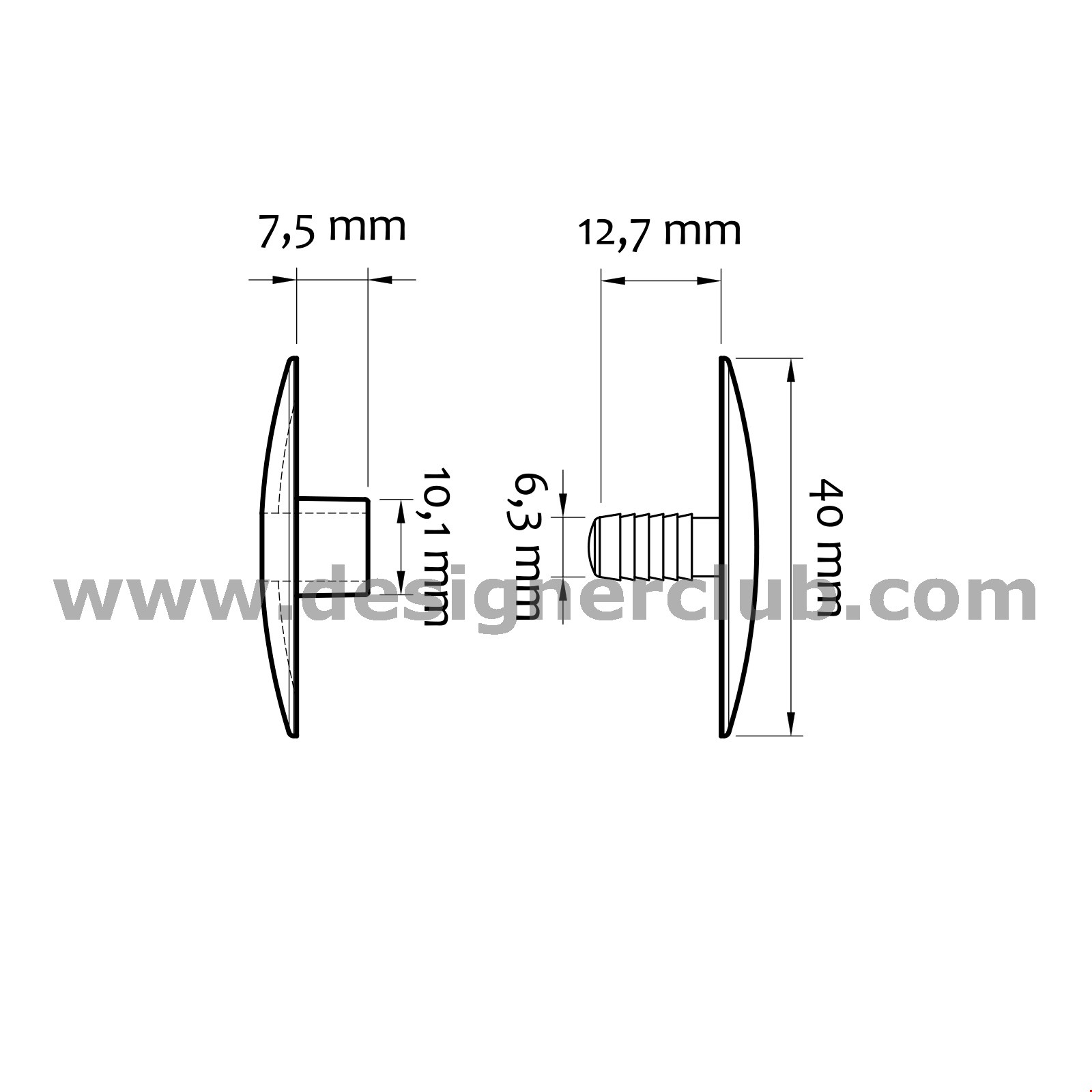 AUTOMATICO TESTA MM. 40 PER SPESS. DA MM. 6 A 11 TRASPARENTE