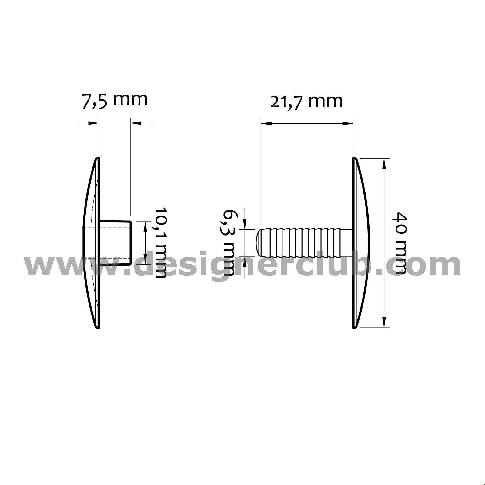 AUTOMATICO TESTA MM. 40 PER SPESS. DA MM. 6 A 21 TRASPARENTE