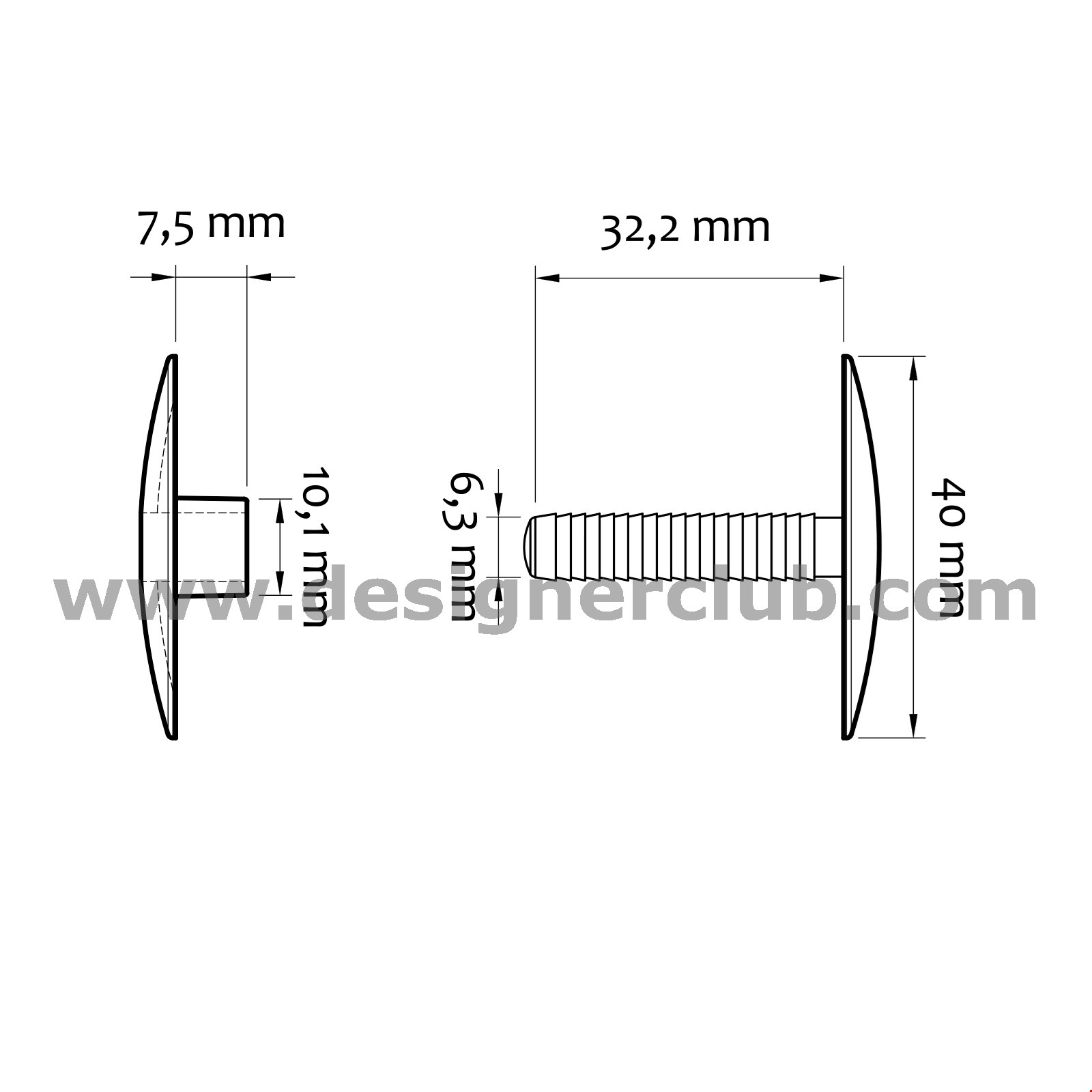 AUTOMATICO TESTA MM. 40 PER SPESS. DA MM. 6 A 32 TRASPARENTE