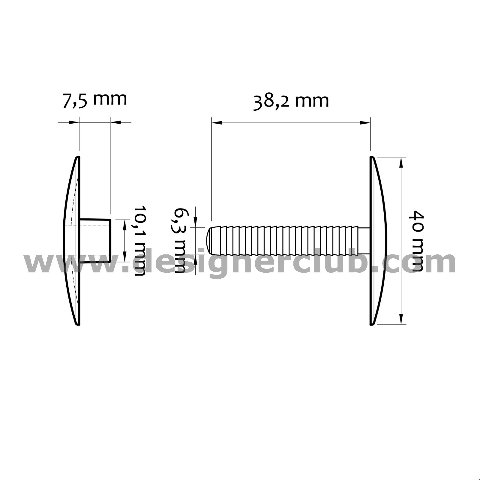 AUTOMATICO TESTA MM. 40 PER SPESS. DA MM. 6 A 38 TRASPARENTE