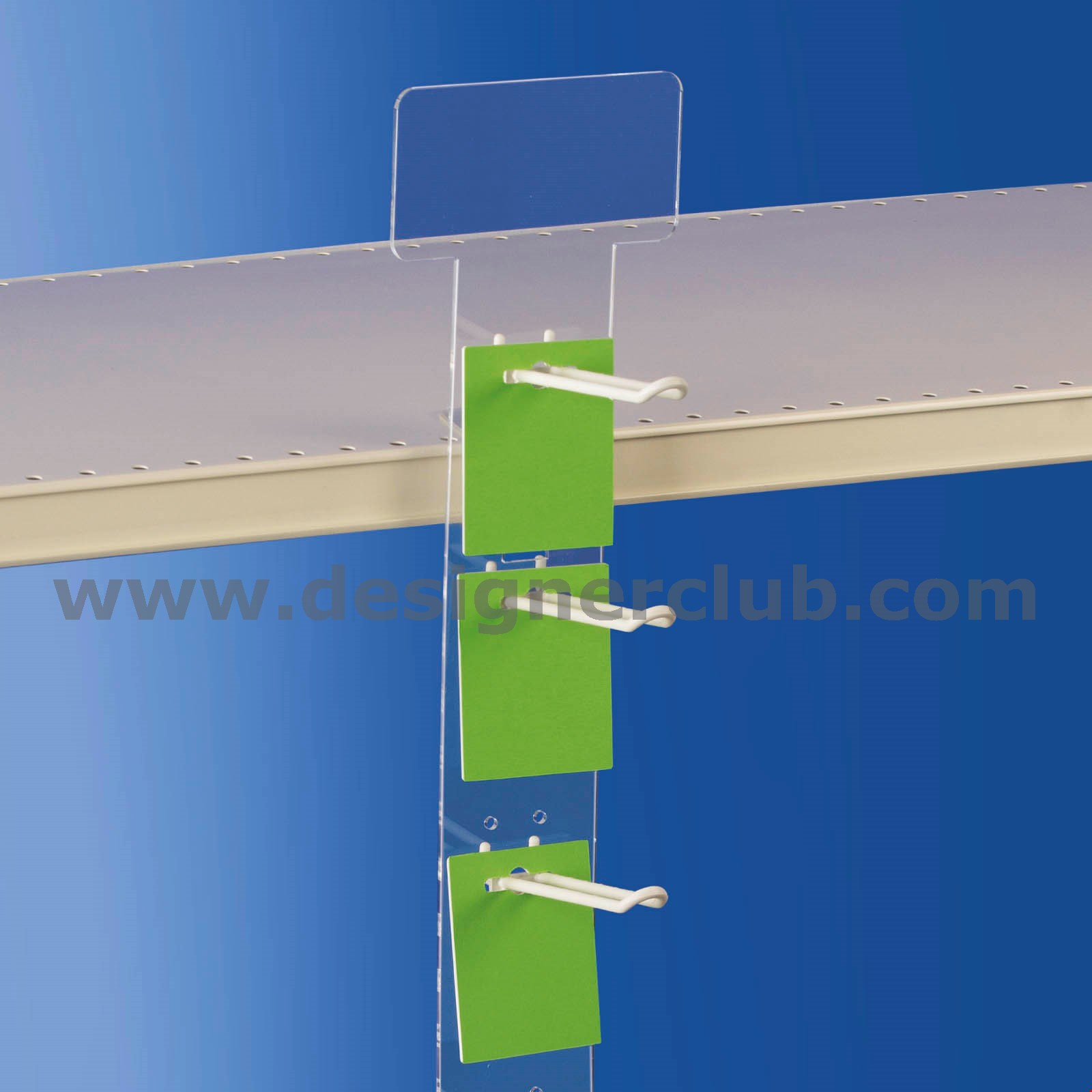 SUPPORTO CON PORTA ETICHETTA PER BROCHES PER PANNELLI FORATI