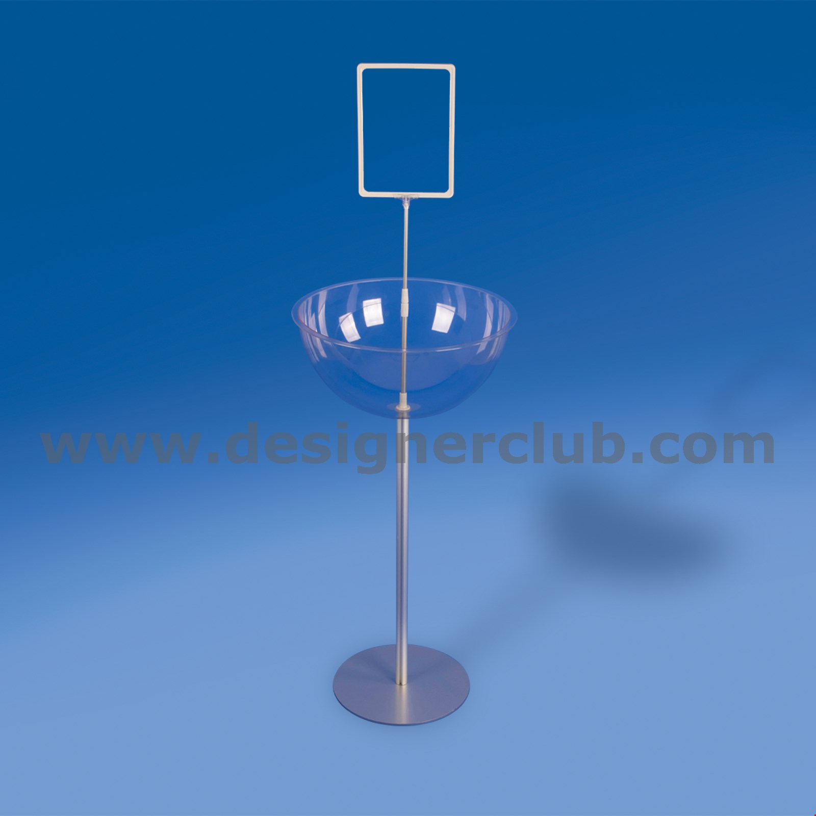 ESPOSITORE MEZZA SFERA Ø MM. 500 CON PORTA MESSAGGIO E BASE Ø MM. 350 - EASY