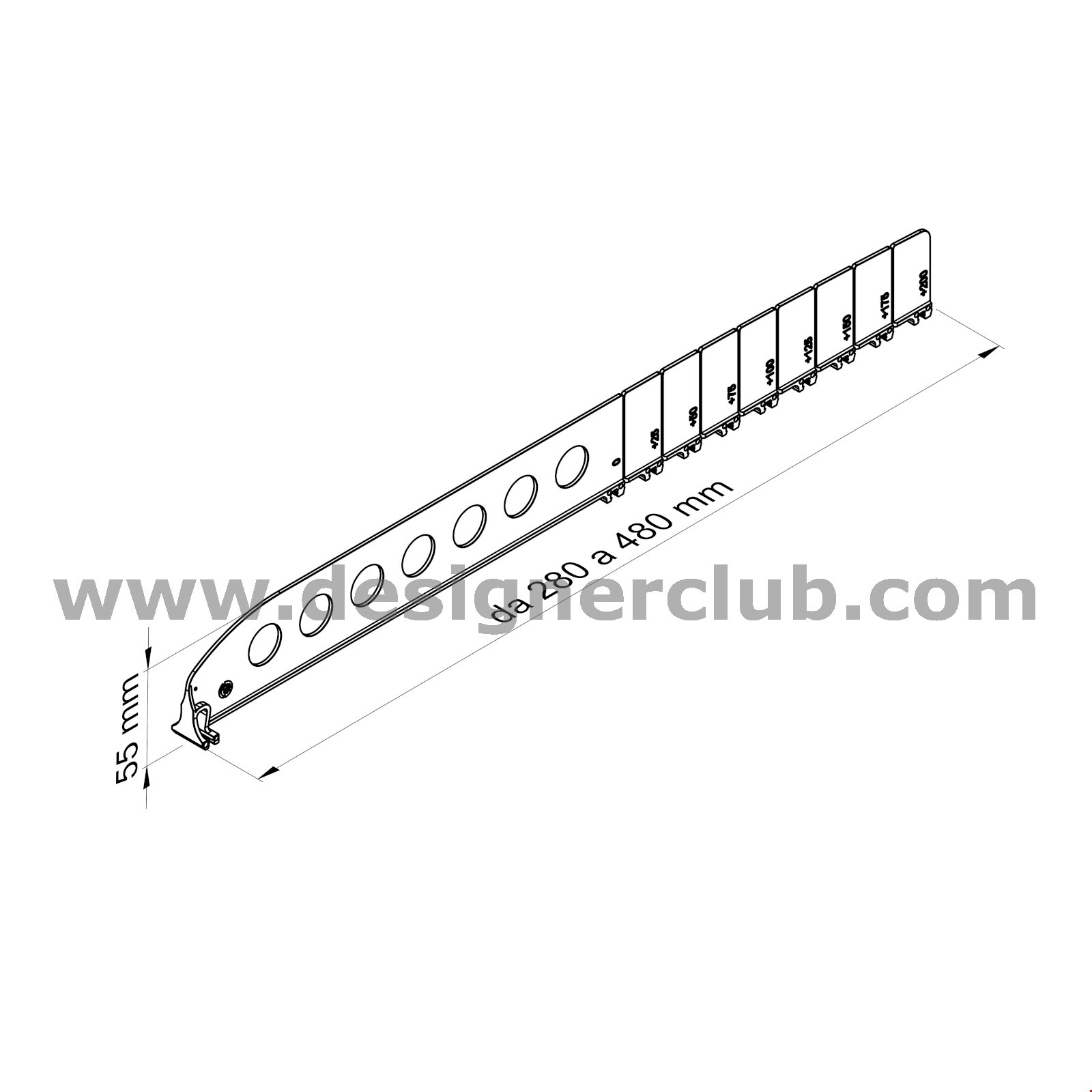 SEPARATORE SPEZZABILE LUNGO - ALTEZZA MM. 55