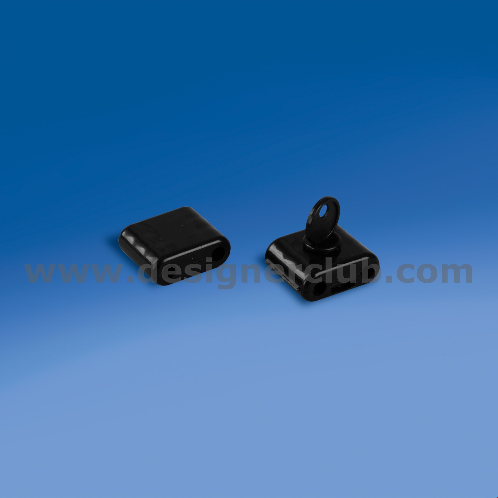 ANTITACCHEGGIO NERO PER BROCHE DOPPIA CON CHIAVETTA INCLUSA - 42 MM. X 34 MM.