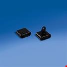 ANTITACCHEGGIO NERO PER BROCHE DOPPIA CON CHIAVETTA INCLUSA - 42 MM. X 34 MM.