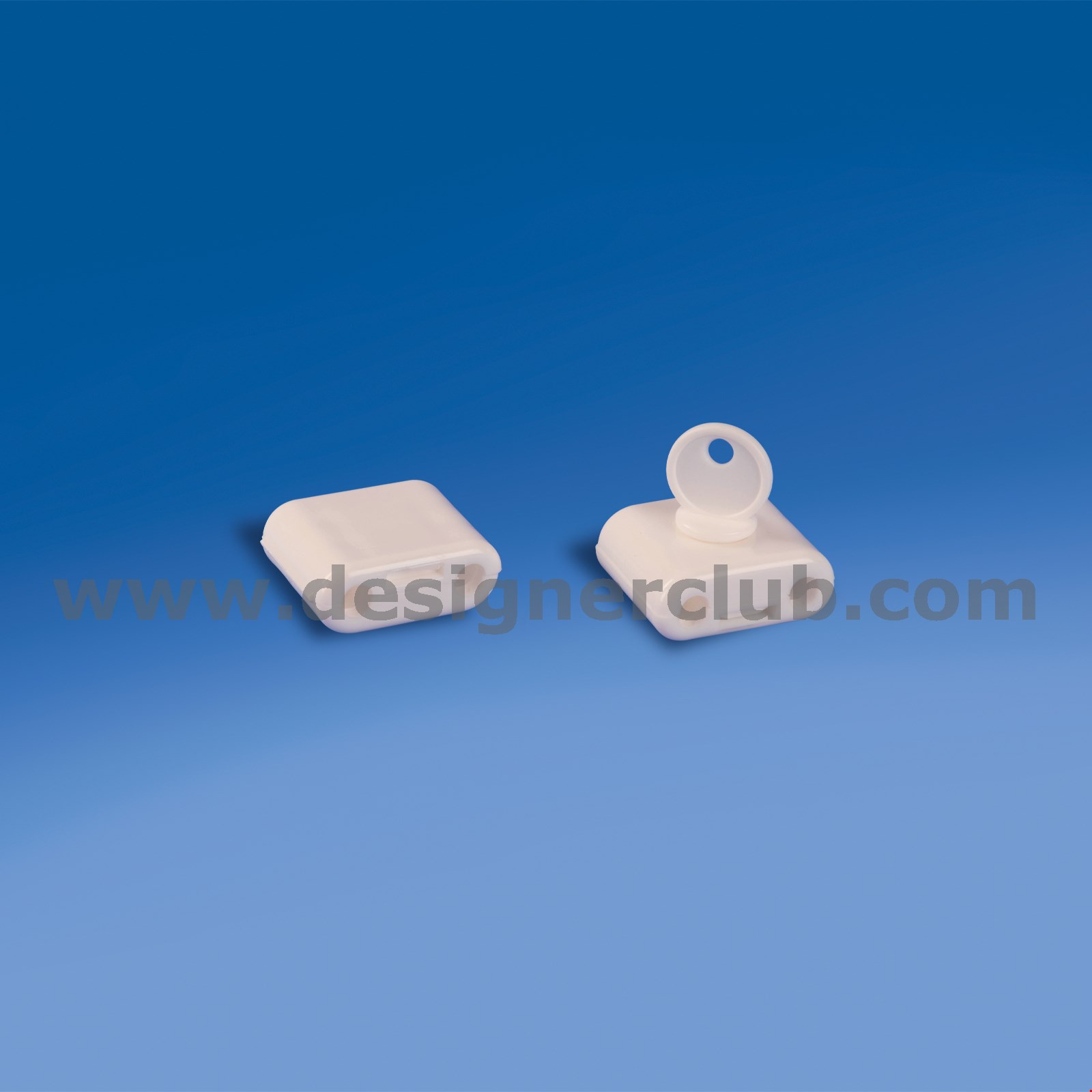 ANTITACCHEGGIO BIANCO PER BROCHE DOPPIA CON CHIAVETTA INCLUSA - 42 MM. X 34 MM.