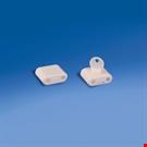 ANTITACCHEGGIO BIANCO PER BROCHE DOPPIA CON CHIAVETTA INCLUSA - 42 MM. X 34 MM.