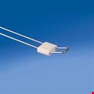ANTITACCHEGGIO BIANCO PER BROCHE DOPPIA CON CHIAVETTA INCLUSA - 42 MM. X 34 MM.