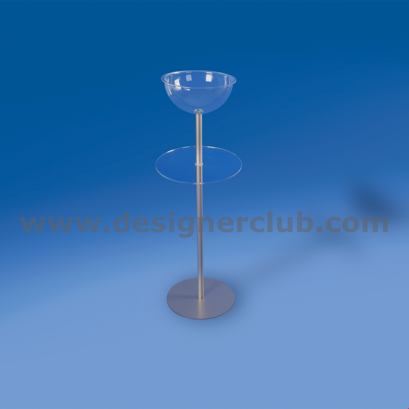 ESPOSITORE MEZZA SFERA Ø 200 MM. CON RIPIANO TONDO