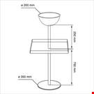 ESPOSITORE MEZZA SFERA Ø 200 MM. CON RIPIANO RETTANGOLARE