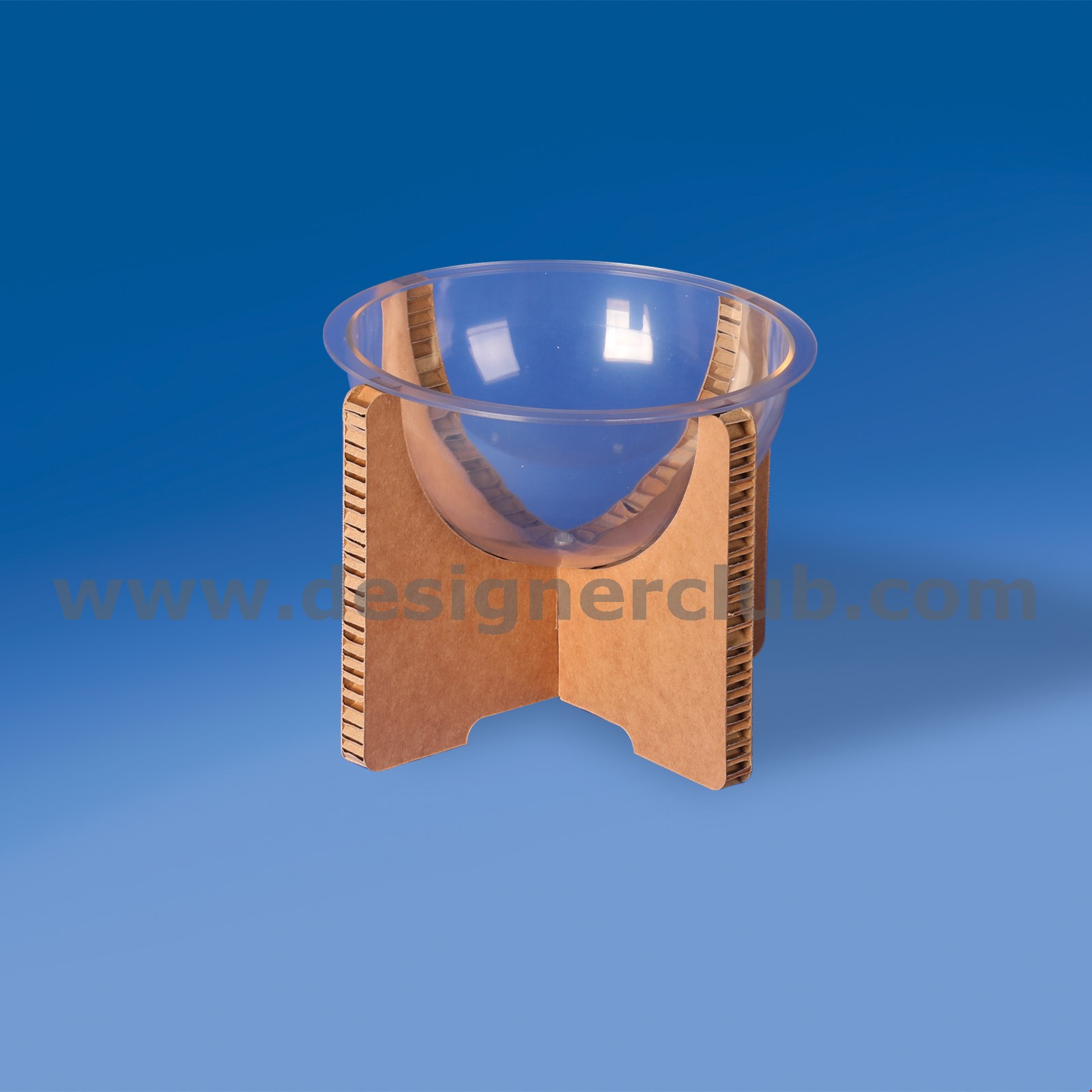 ESPOSITORE IN CARTONE ALVEOLARE MEZZA SFERA Ø 200 MM. DA BANCO
