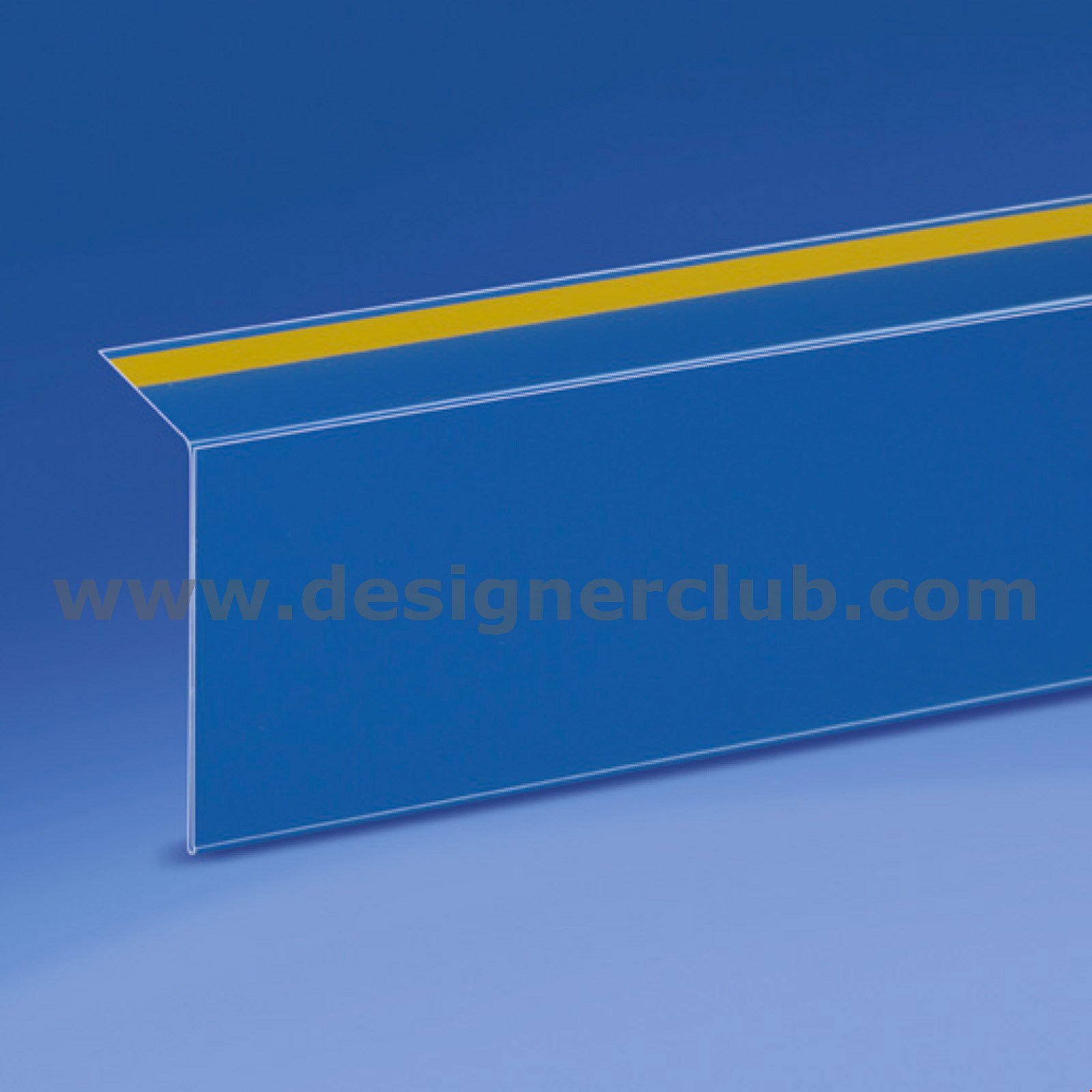 PROFILO PORTA PREZZI ADESIVO A 90° MM. 60 X 1000 - ALETTA DA MM. 30 IN PET LUCIDO ♻