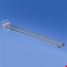 BROCHE DOPPIA PER PANNELLI DOGATI TRASPARENTE  LUNGH. MM. 250 CON FRONTALE PER PORTA ETICHETTE