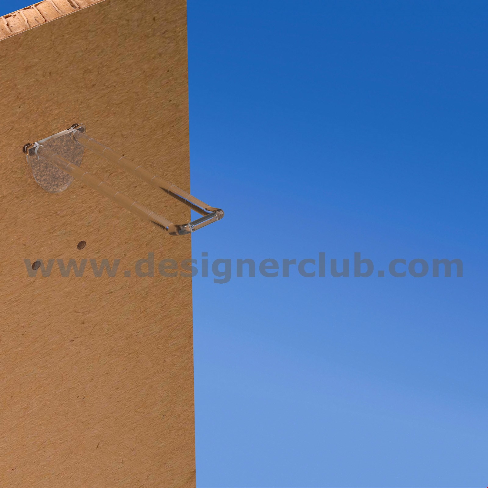 BROCHE DOPPIA PER PANNELLI FORATI SPESSORE 16 MM. TRASPARENTE LUNGH. MM. 100 CON FRONTALE PER PORTA ETICHETTE