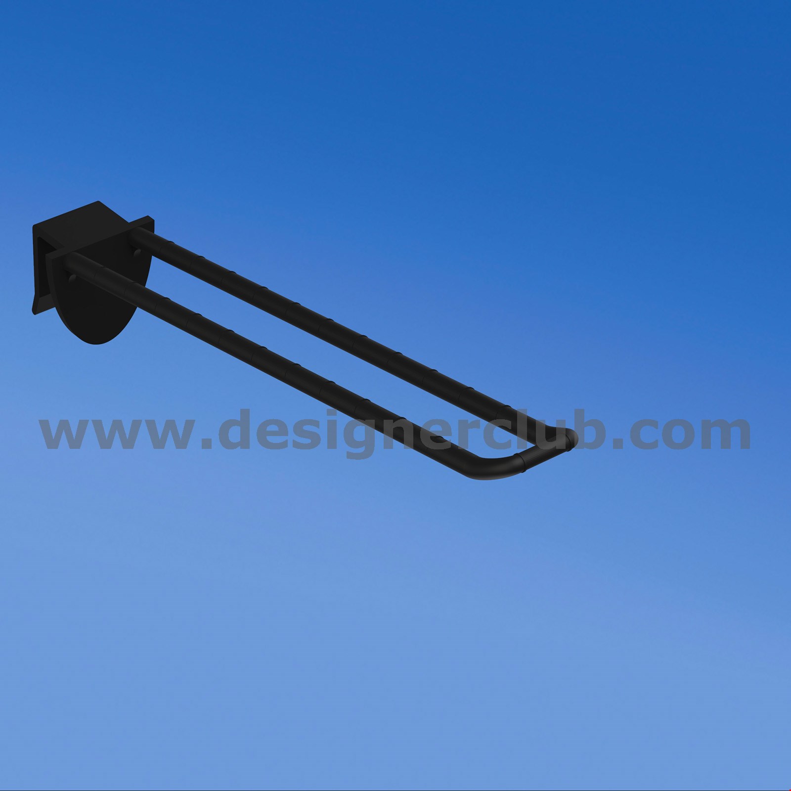 BROCHE DOPPIA UNIVERSALE PER PANNELLI SPESSORE 10/12 MM. NERA LUNGH. MM. 150 CON FRONTALE PER PORTA ETICHETTE