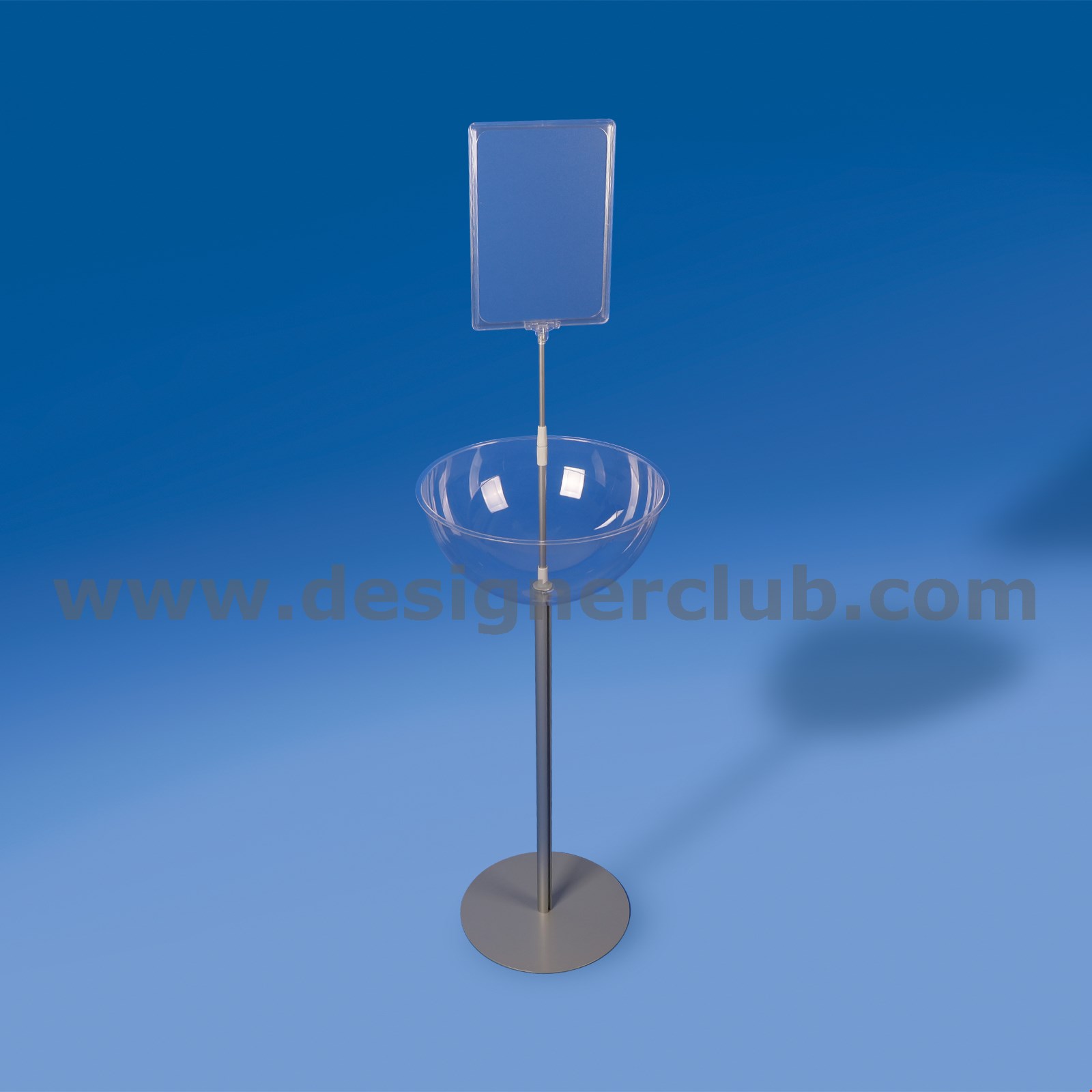 ESPOSITORE MEZZA SFERA Ø MM. 400 CON PORTA MESSAGGIO E BASE Ø MM. 350 - EASY