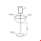 ESPOSITORE MEZZA SFERA Ø MM. 400 CON PORTA MESSAGGIO E BASE Ø MM. 350 - EASY