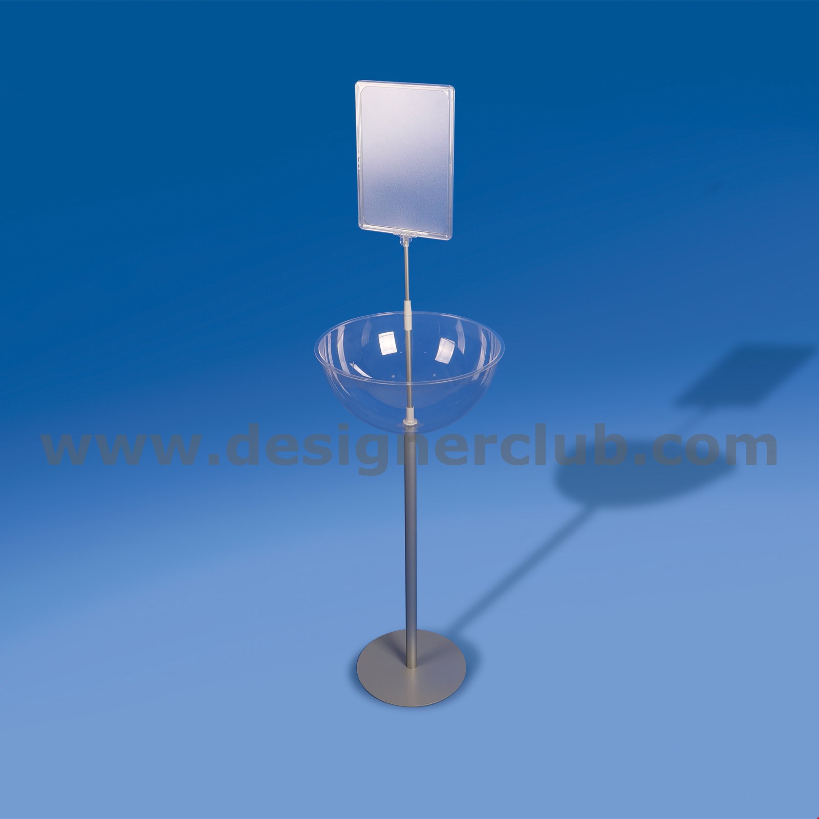 ESPOSITORE MEZZA SFERA Ø MM. 400 CON PORTA MESSAGGIO E BASE Ø MM. 300 - EASY