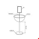 ESPOSITORE MEZZA SFERA Ø MM. 400 CON PORTA MESSAGGIO E BASE Ø MM. 300 - EASY