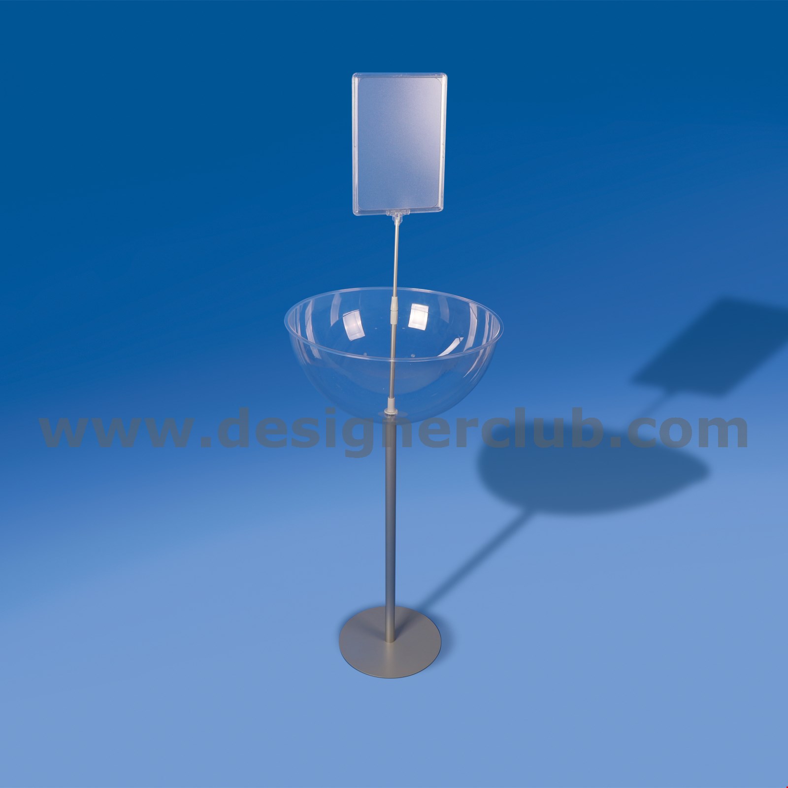 ESPOSITORE MEZZA SFERA Ø MM. 500 CON PORTA MESSAGGIO E BASE Ø MM. 300 - EASY