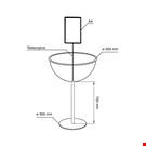 ESPOSITORE MEZZA SFERA Ø MM. 500 CON PORTA MESSAGGIO E BASE Ø MM. 300 - EASY
