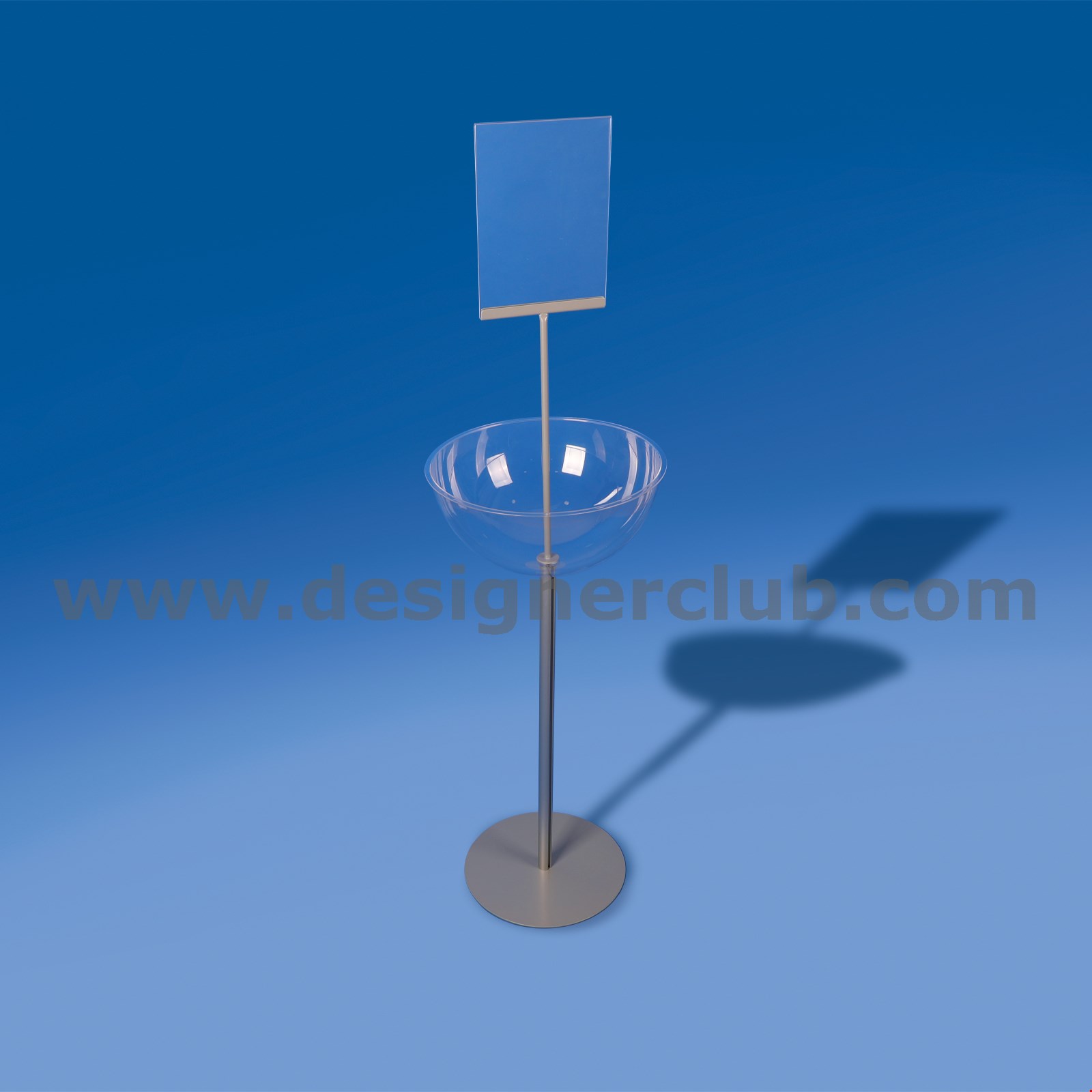 ESPOSITORE MEZZA SFERA Ø MM. 400 CON PORTA MESSAGGIO E BASE Ø MM. 350 - PREMIUM