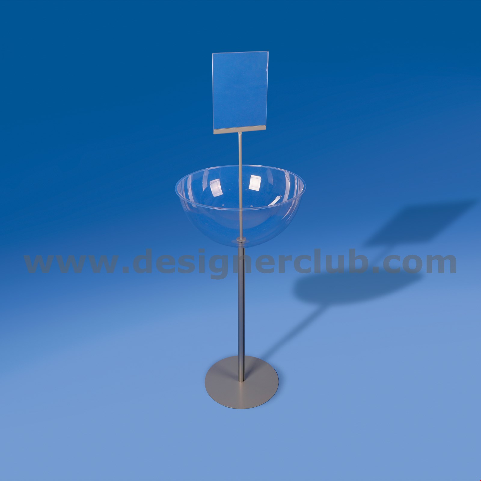 ESPOSITORE MEZZA SFERA Ø MM. 500 CON PORTA MESSAGGIO E BASE Ø MM. 350 - PREMIUM