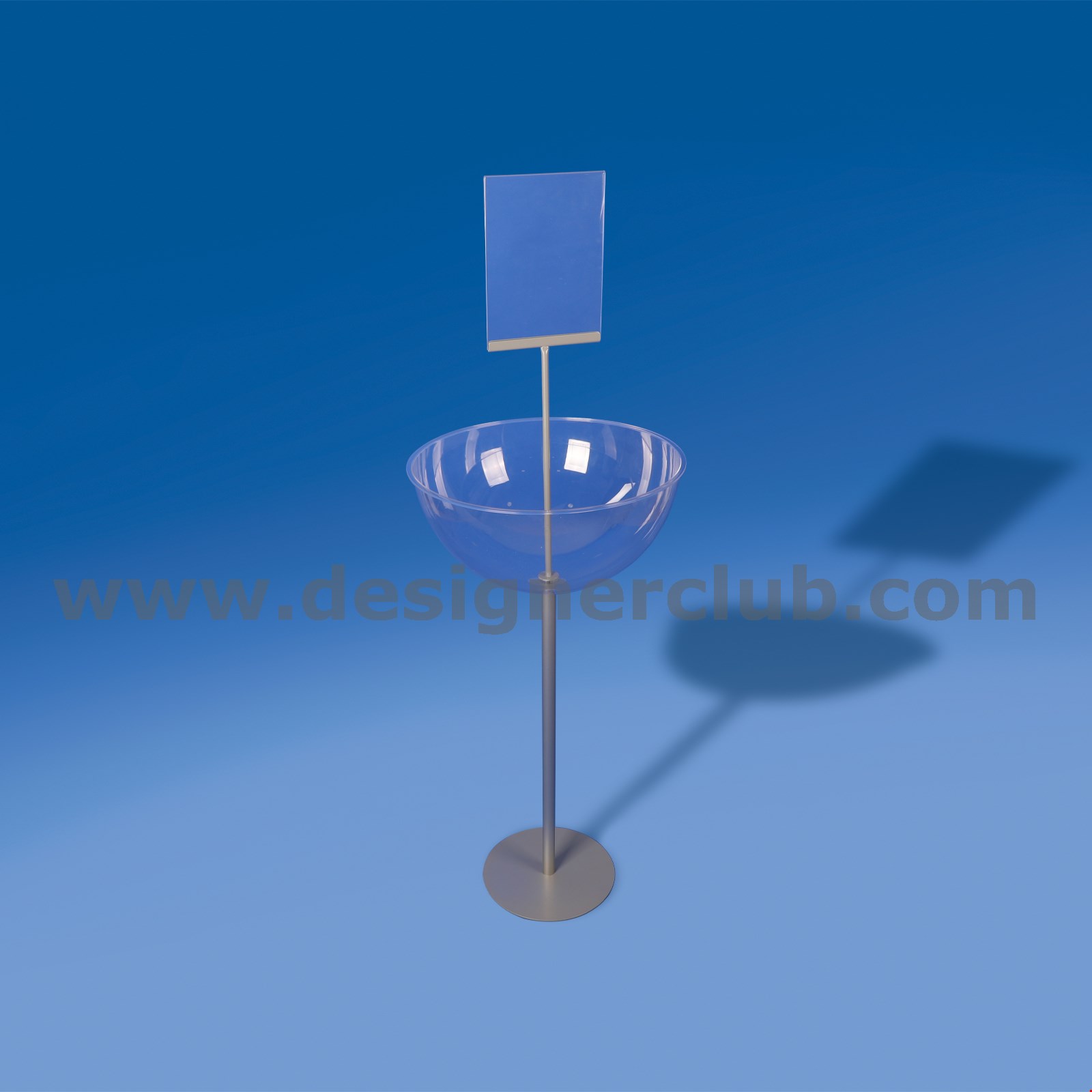 ESPOSITORE MEZZA SFERA Ø MM. 500 CON PORTA MESSAGGIO E BASE Ø MM. 300 - PREMIUM