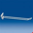 BROCHE IN PLASTICA DOPPIA BIANCA MM. 250 CON ANTIFURTO E PORTA ETICHETTE GRANDE