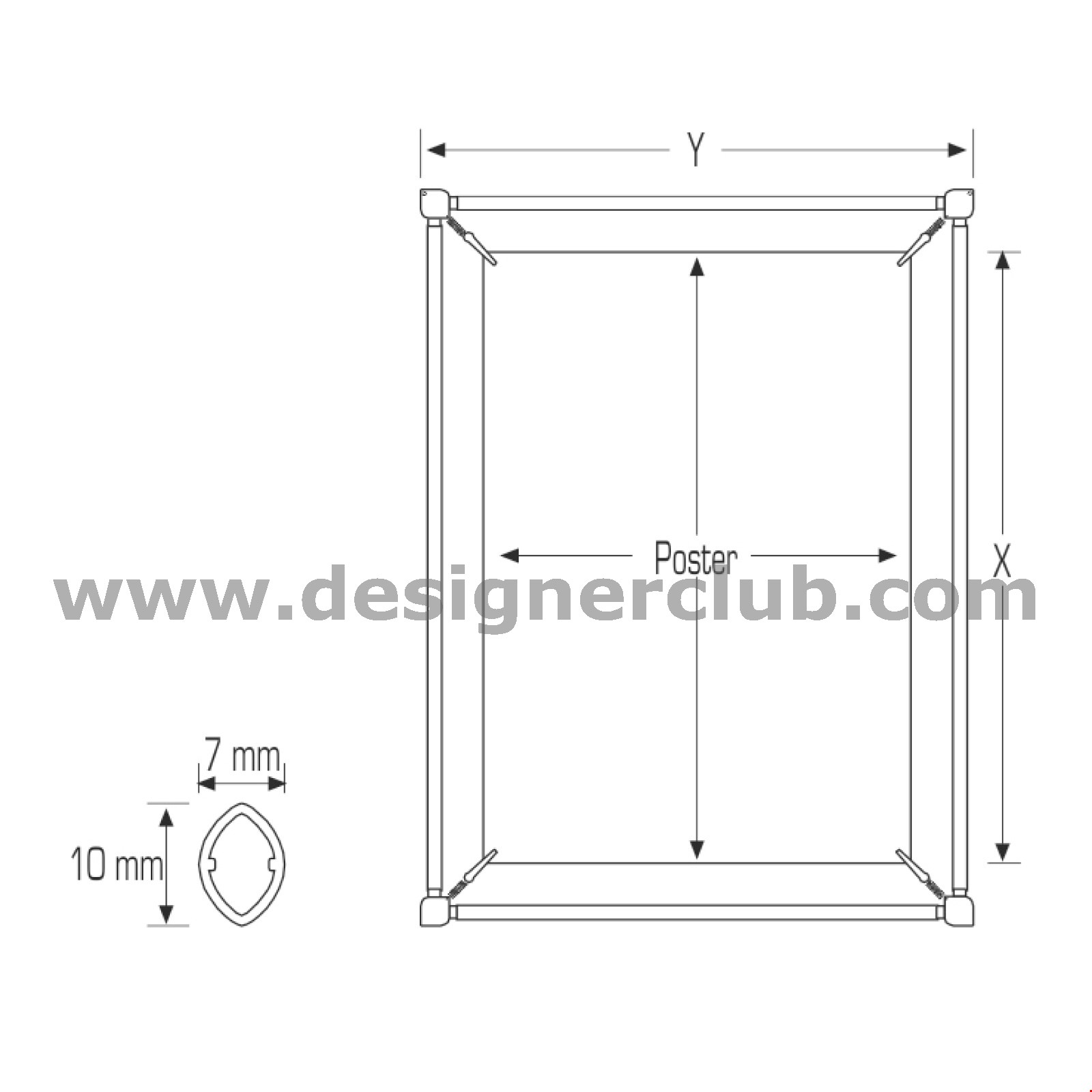 CORNICE ULTRALEGGERA CON PINZE UNI A1