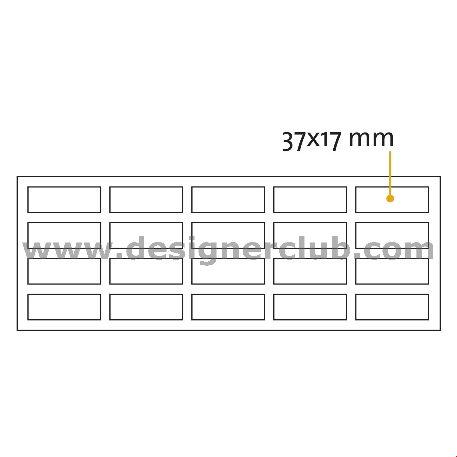 BOLLINO BIADESIVO RETTANGOLARE MM. 37X17