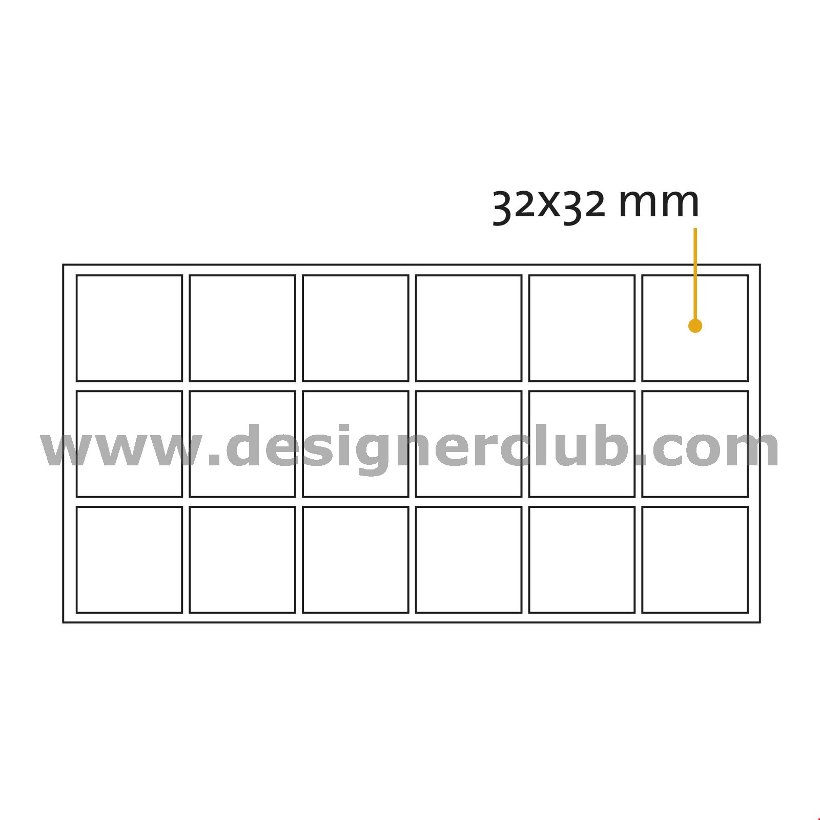 BOLLINO BIADESIVO QUADRATO MM. 32X32