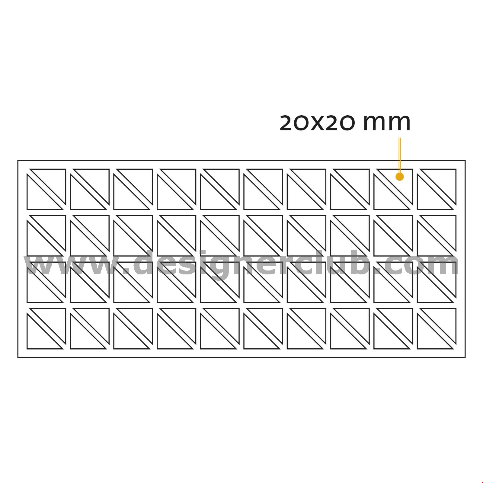 BOLLINO BIADESIVO TRIANGOLARE MM. 20X20